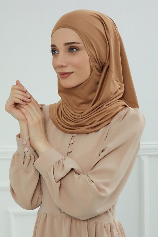 Tasarım Penye Bone,B-33 Açık Kahverengi - 1