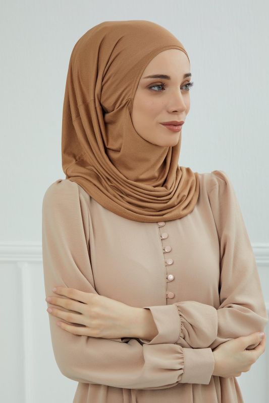 Tasarım Penye Bone,B-33 Açık Kahverengi - 3