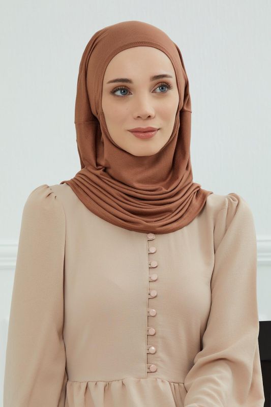 Tasarım Penye Bone,B-33 Koyu Kahverengi - 1