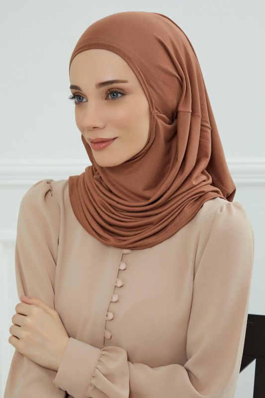Tasarım Penye Bone,B-33 Koyu Kahverengi - 2