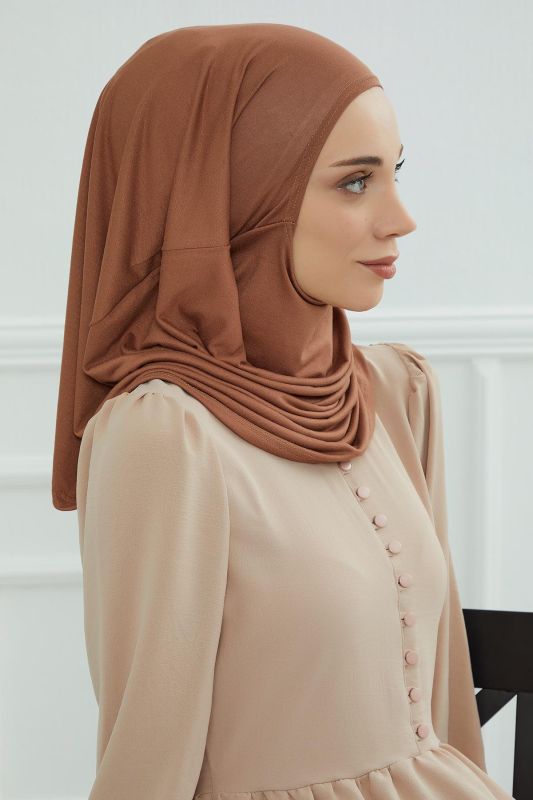 Tasarım Penye Bone,B-33 Koyu Kahverengi - 4