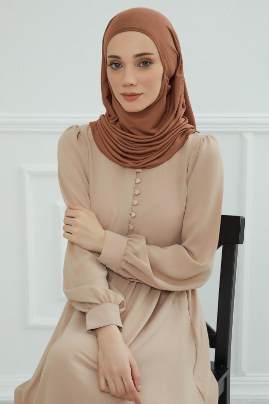 Tasarım Penye Bone,B-33 Koyu Kahverengi - 5