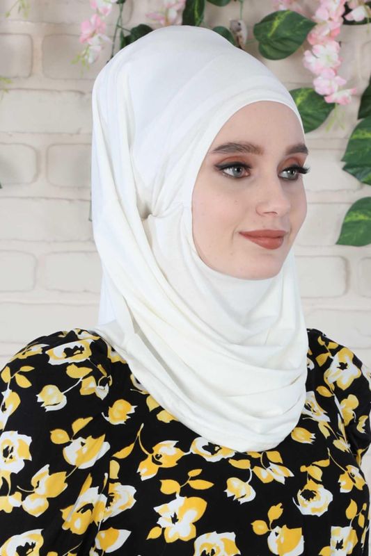 Design Combed Cotton Bonnet,B-33 Cream - 2