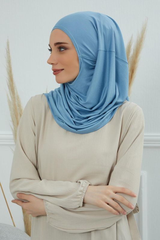 Design Combed Cotton Bonnet,B-33 Blue - 2