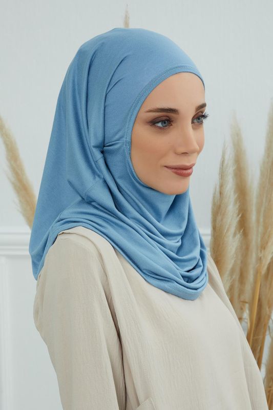 Design Combed Cotton Bonnet,B-33 Blue - 4