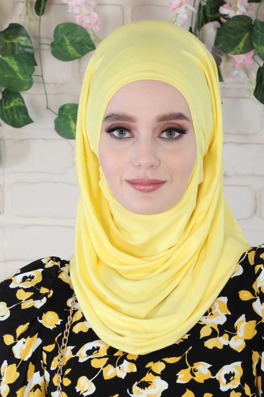 Design Combed Cotton Bonnet,B-33 Yellow - 1