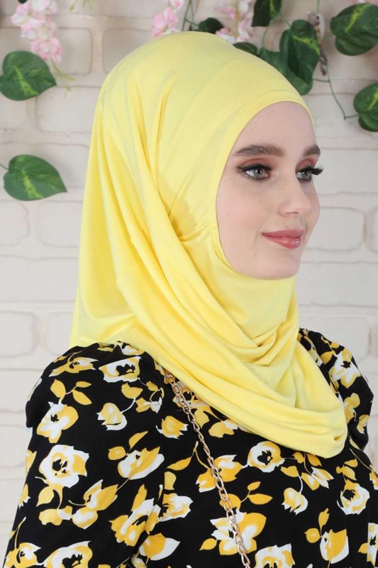 Design Combed Cotton Bonnet,B-33 Yellow - 2