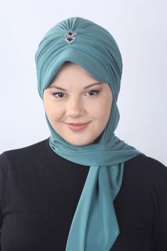 Taşlı Atkılı Şapka Çağla - 1
