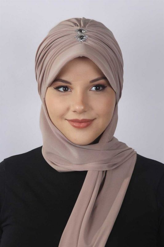 Taşlı Atkılı Şapka Taş - 1