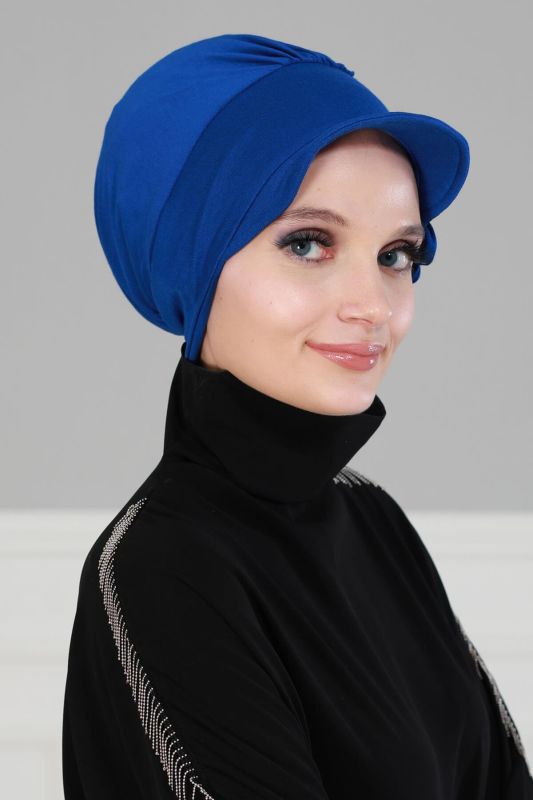 Taşlı Şapka Bone,B-43 Saks Mavisi - 2