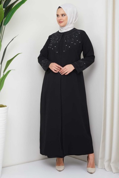 Moda Çizgi - Tesettür Abiye Elbise Siyah