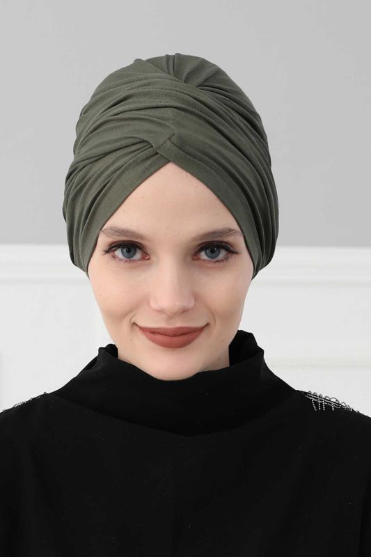Hijab Bonnet, B-9 Khaki Green - 1