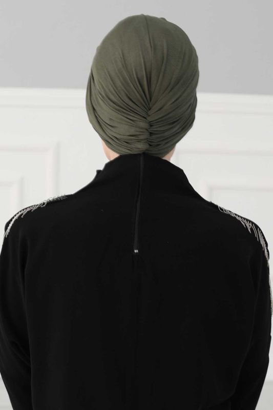 Hijab Bonnet, B-9 Khaki Green - 5