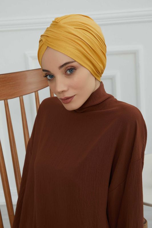 Hijab Bonnet, B-9 Mustard Yellow - 1