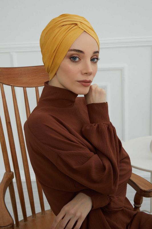 Hijab Bonnet, B-9 Mustard Yellow - 2