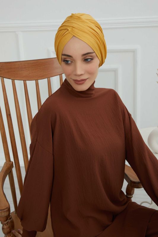 Hijab Bonnet, B-9 Mustard Yellow - 5