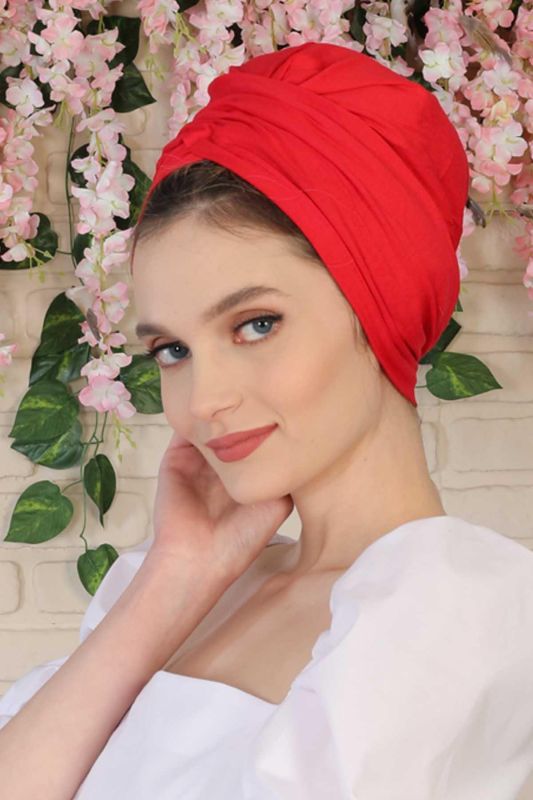 Hijab Bonnet, B-9 Red - 1