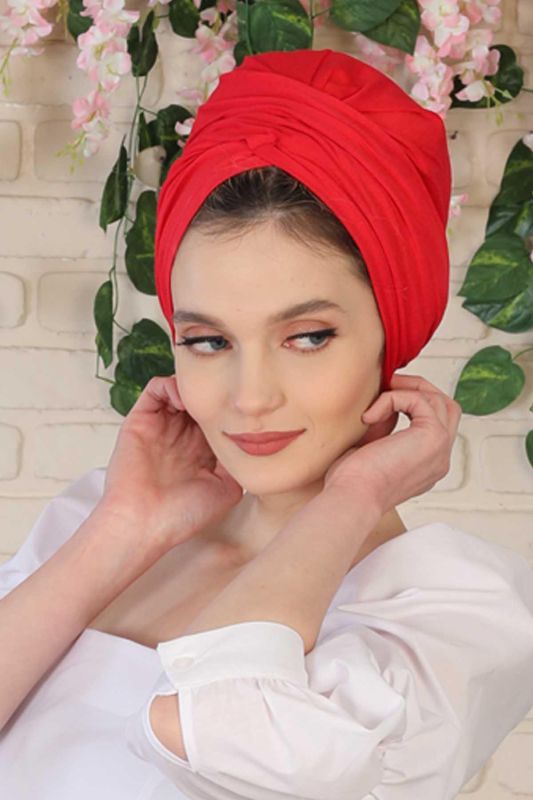 Hijab Bonnet, B-9 Red - 3