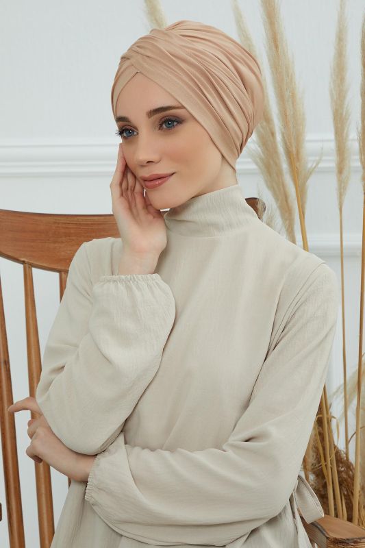 حجاب بونيه ب-9 قهوة باللبن - 1