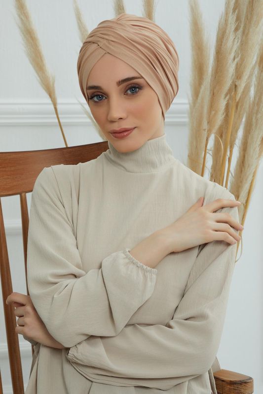 حجاب بونيه ب-9 قهوة باللبن - 2