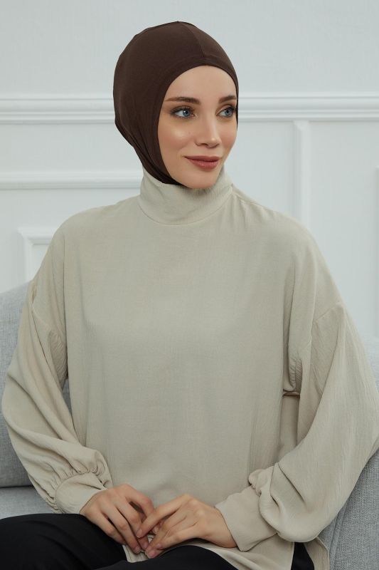 Tesettür İç Bone,TB-1 Kahverengi - 6