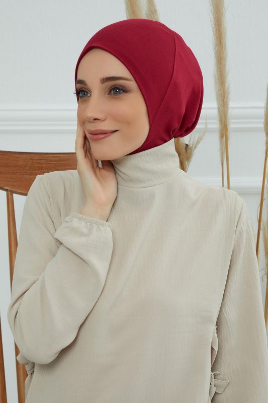 Hijab Underwear Bonnet, TB-5 Claret Red - 3