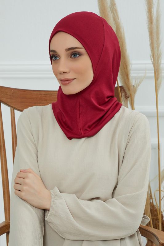 Hijab Underwear Bonnet, TB-5 Claret Red - 5
