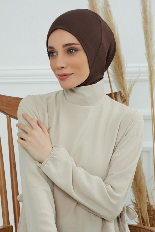 Tesettür İç Bone,TB-5 Kahverengi - 1