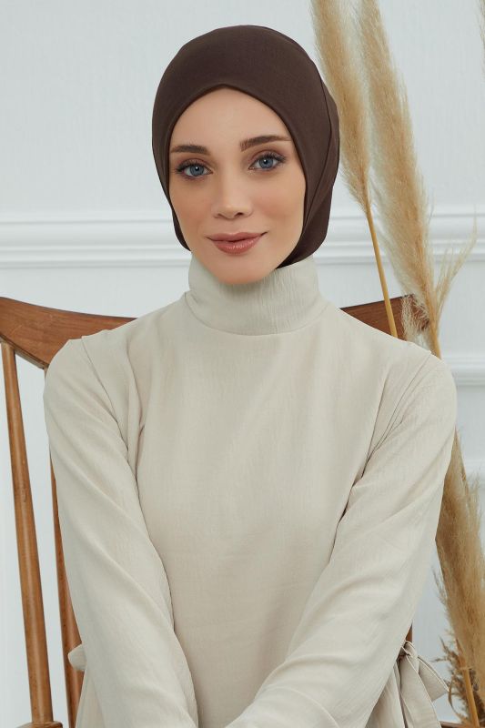 Tesettür İç Bone,TB-5 Kahverengi - 3