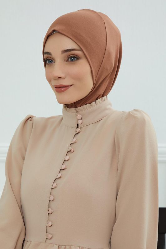 Tesettür İç Bone,TB-5 Koyu Kahverengi - 1