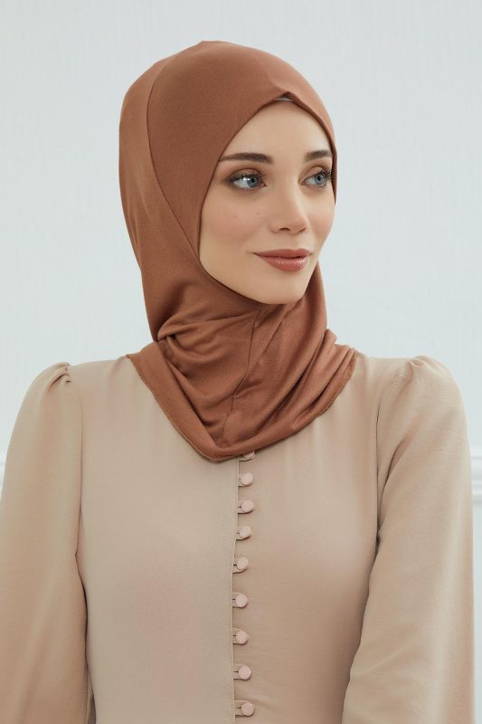 Tesettür İç Bone,TB-5 Koyu Kahverengi - 2