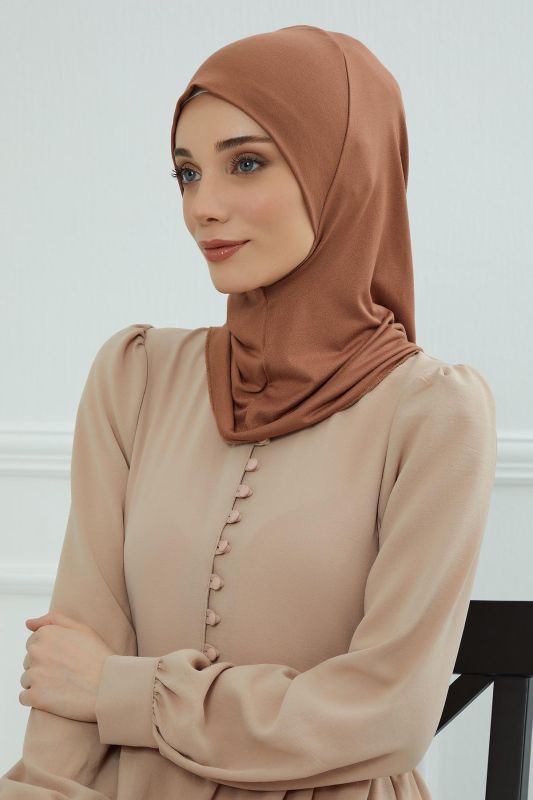 Tesettür İç Bone,TB-5 Koyu Kahverengi - 4
