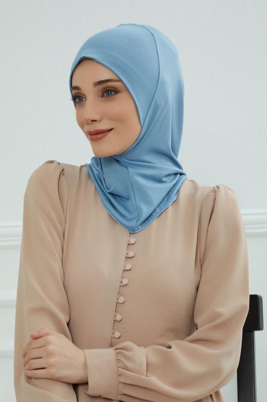 Tesettür İç Bone,TB-5 Mavi - 3