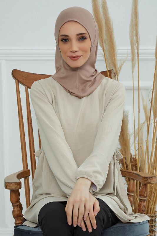 Tesettür İç Bone,TB-5 Vizon - 5