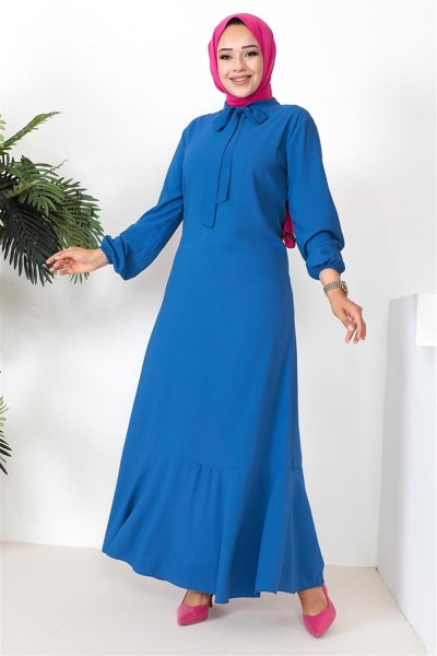 Tesettür Model Elbise İNDİGO - Thumbnail