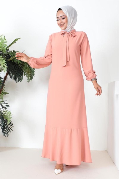 Tesettür Model Elbise PUDRA - Thumbnail