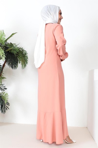 Tesettür Model Elbise PUDRA - Thumbnail