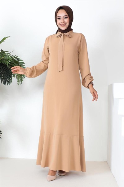 SGS - Tesettür Model Elbise VİZON