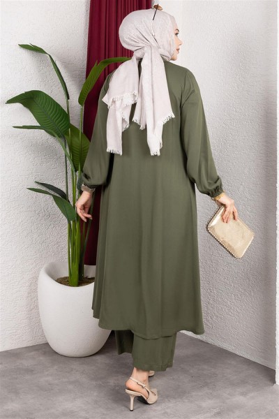 Uzun Tesettür Takım HAKİ - Thumbnail