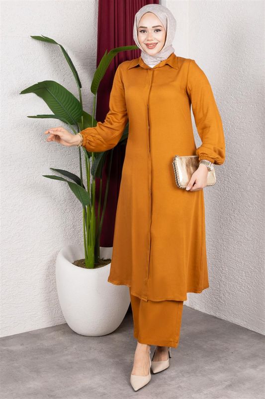 Uzun Tesettür Takım HARDAL - 1