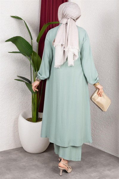 Uzun Tesettür Takım MİNT - Thumbnail