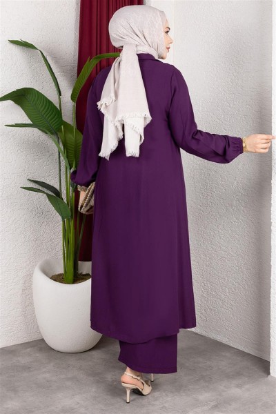 Uzun Tesettür Takım MÜRDÜM - Thumbnail