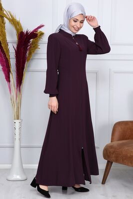 Yakası Püsküllü Mevlana Ferace 1959 Bordo - 5
