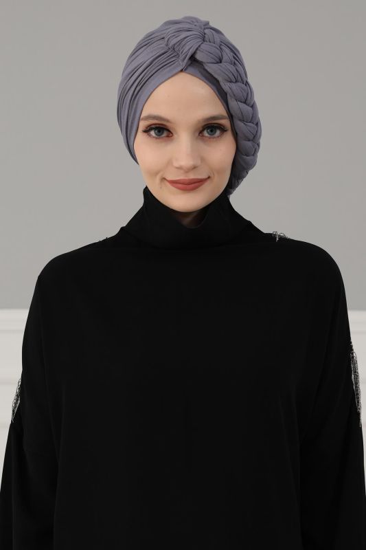 Yandan Örgülü Penye Bone,B-3 Gri - 4