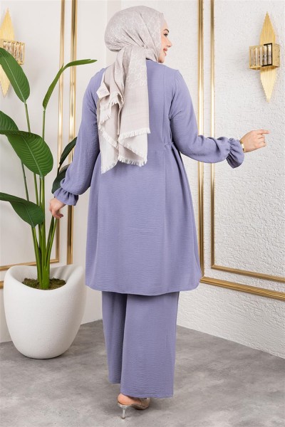 Yanları Bağcıklı Aerobin Takım GRİ - Thumbnail