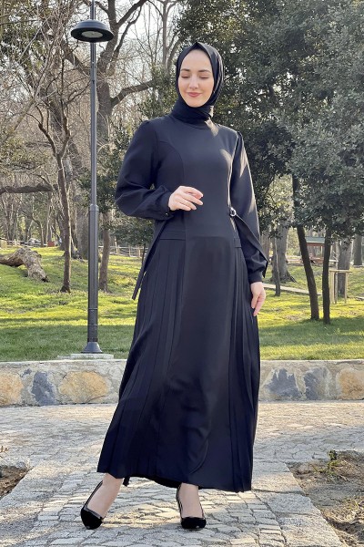 Moda Çizgi Tesettür Elbise - Thumbnail