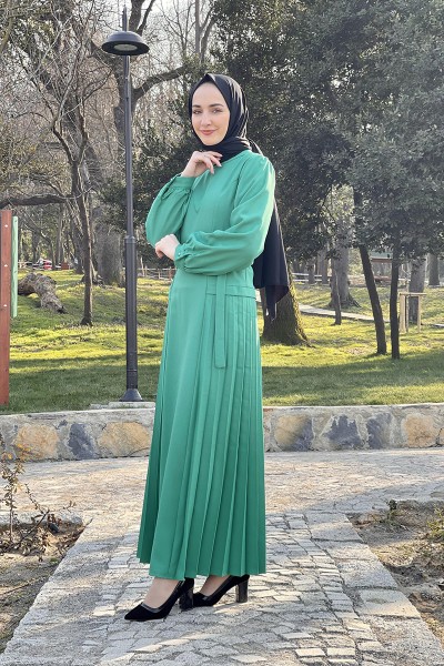 Moda Çizgi Tesettür Elbise - Thumbnail