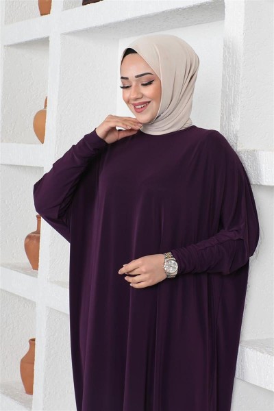 MG - Yarasa Kol Salaş Elbise MÜRDÜM