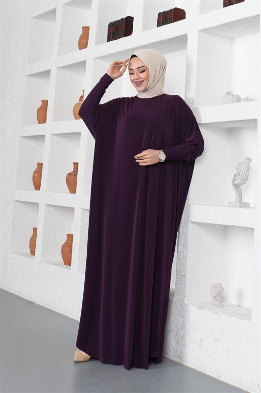 Yarasa Kol Salaş Elbise MÜRDÜM - 4