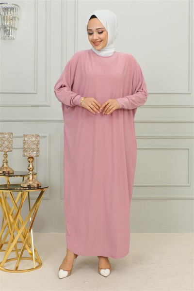 MG - Yarasa Kol Salaş Elbise PUDRA